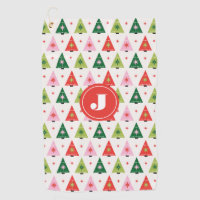 Monogram Initial Merry & Mod Retro Christmas Tree