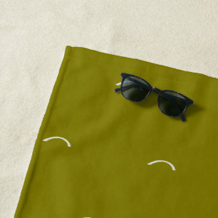 Monogram initial minimalist sage green beach towel