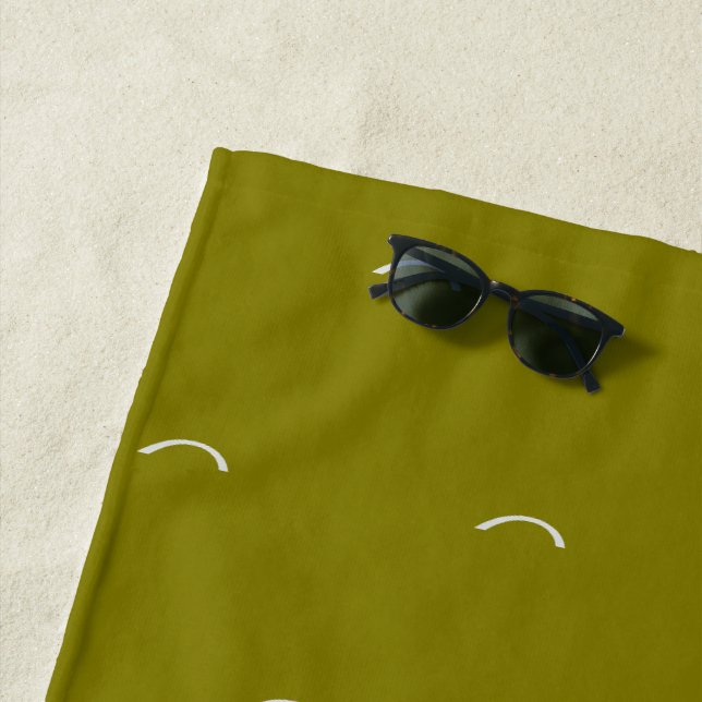 Monogram initial minimalist sage green  beach towel (In Situ)