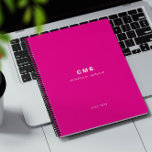 Monogram Initial Modern Bright Pink Planner<br><div class="desc">A classic monogram bright pink planner.  This planner features a classic monogram text with the option to add your name and year.  All text is customisable and can be replaced with any text of your choice.</div>