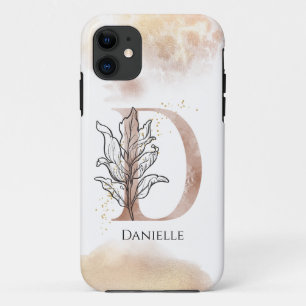 Monogram Initial Modern Letter D Boho Personalised Case-Mate iPhone Case