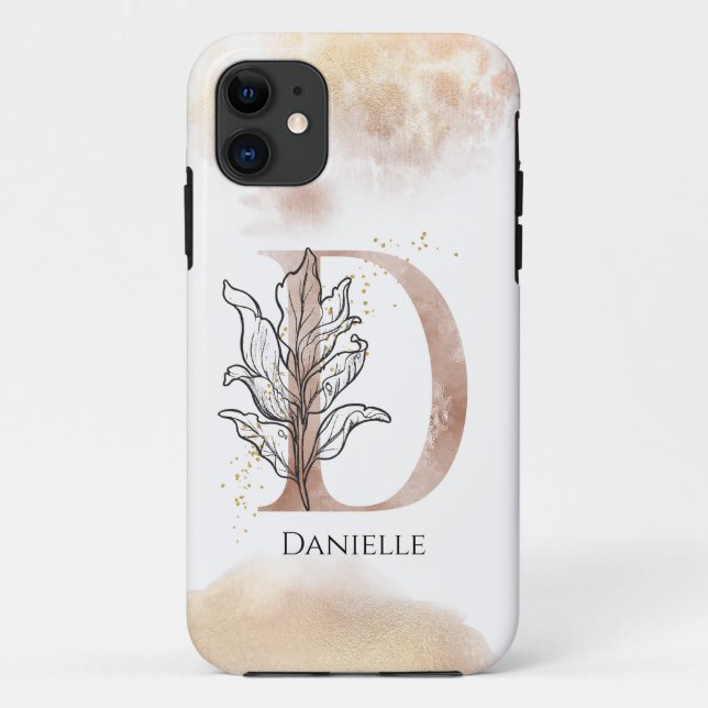 Monogram Initial Modern Letter D Boho Personalised Case-Mate iPhone Case (Back)