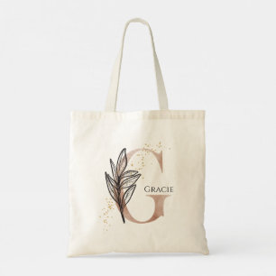 Monogram Initial Modern Letter G Boho Personalised Tote Bag