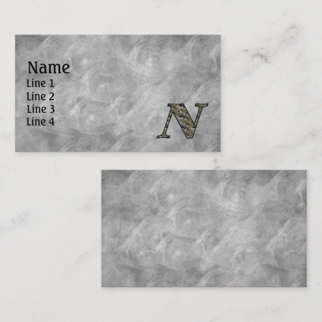 Monogram Initial N Hydrangea Flowers Business Card (Front/Back)
