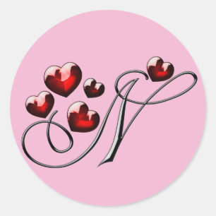 monogram initial N stickers