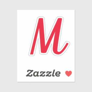 Monogram Initial Name Bold Bright Red Stylish Cute