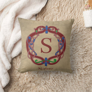 Monogram Initial Name Celtic Design Personalised Cushion
