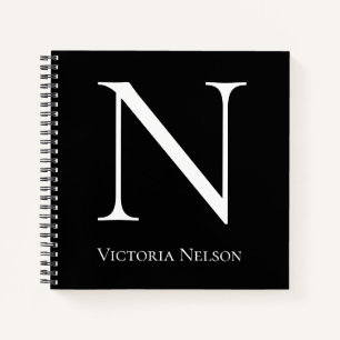 Monogram Initial Name Customised Modern Notebook
