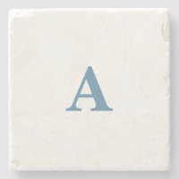 Monogram Initial Name Dusty Blue White Simple Cute