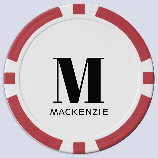 Monogram Initial Name Poker Chips (Monogram initial name personalized minimalist poker chip)
