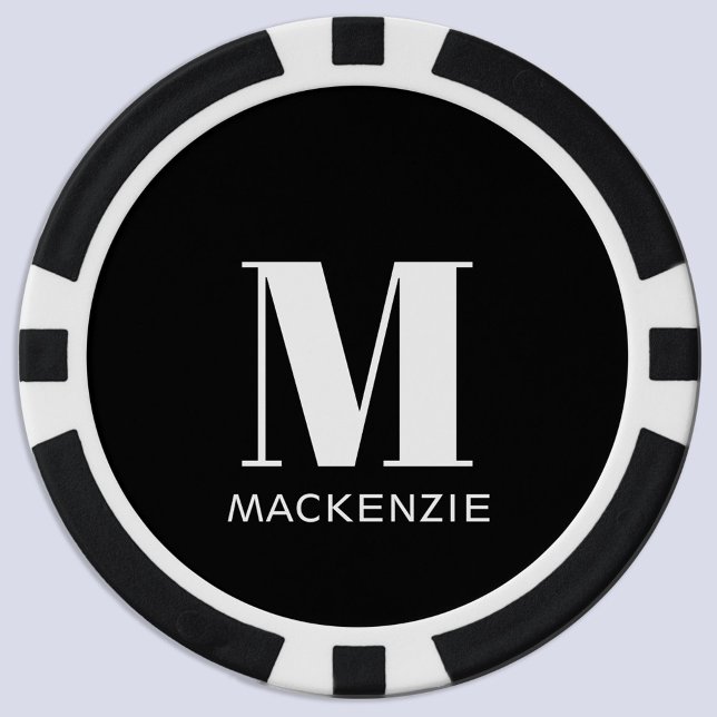 Monogram Initial Name Poker Chips (Monogram initial name personalized minimalist poker chip)