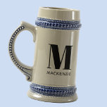 Monogram Initial Name Simple Beer Stein<br><div class="desc">Modern typography minimalist monogram initial name design which can be changed to personalise.</div>