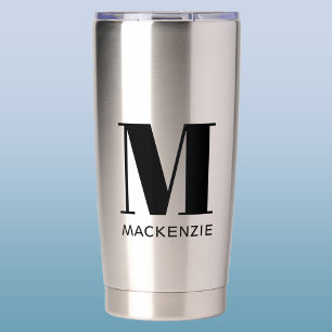 Monogram Initial Name Simple Insulated Tumbler