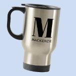 Monogram Initial Name Simple Travel Mug<br><div class="desc">Modern typography minimalist monogram initial name design which can be changed to personalise.</div>