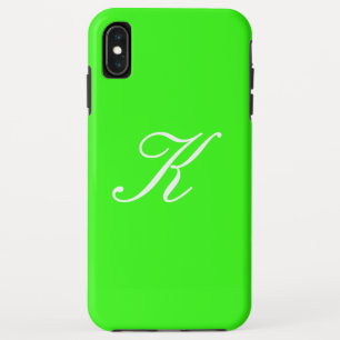 Monogram Initial Neon Green Solid Colour Case-Mate iPhone Case