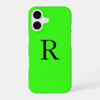 Monogram Initial Neon Green Solid Colour Cool