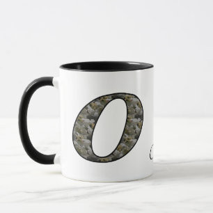 Monogram Initial O Hydrangea Flower Personalised Mug