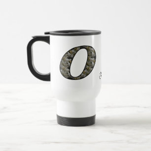 Monogram Initial O Hydrangea Flower Personalised Travel Mug
