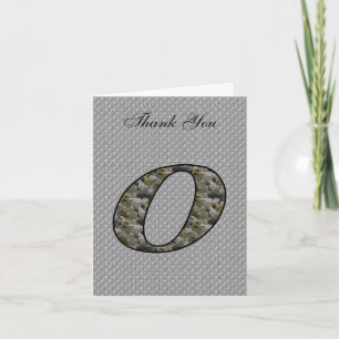 Monogram Initial O Hydrangea Thank You Card