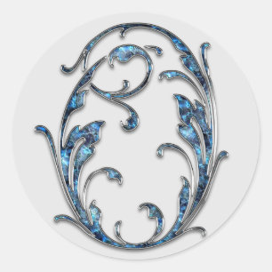 monogram initial O stickers