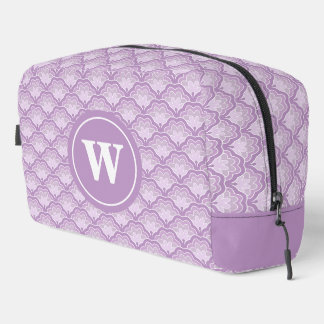 Monogram Initial on Purple Botanical Floral Design Dopp Kit