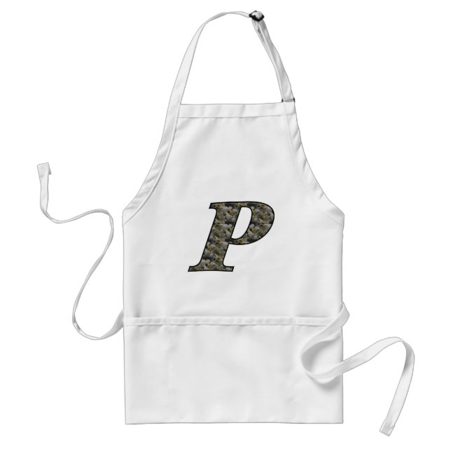 Monogram Initial P Hydrangea Floral Apron (Front)