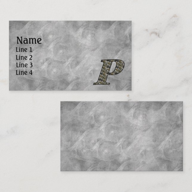 Monogram Initial P Hydrangea Flowers Business Card (Front/Back)