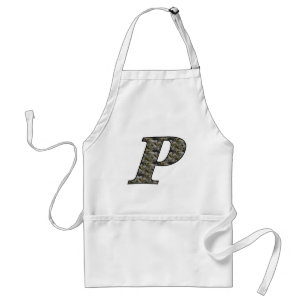 Monogram Initial P Hydrangea Flowers Standard Apron