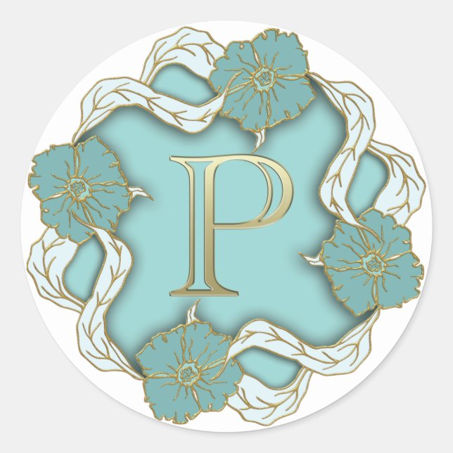monogram initial P stickers (Front)
