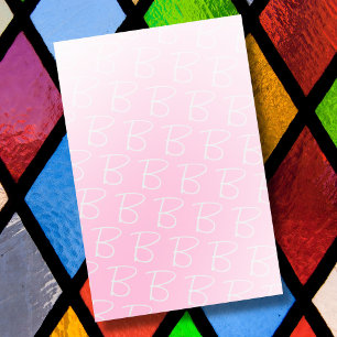 Monogram initial pastel pink gradient elegant chic post-it notes