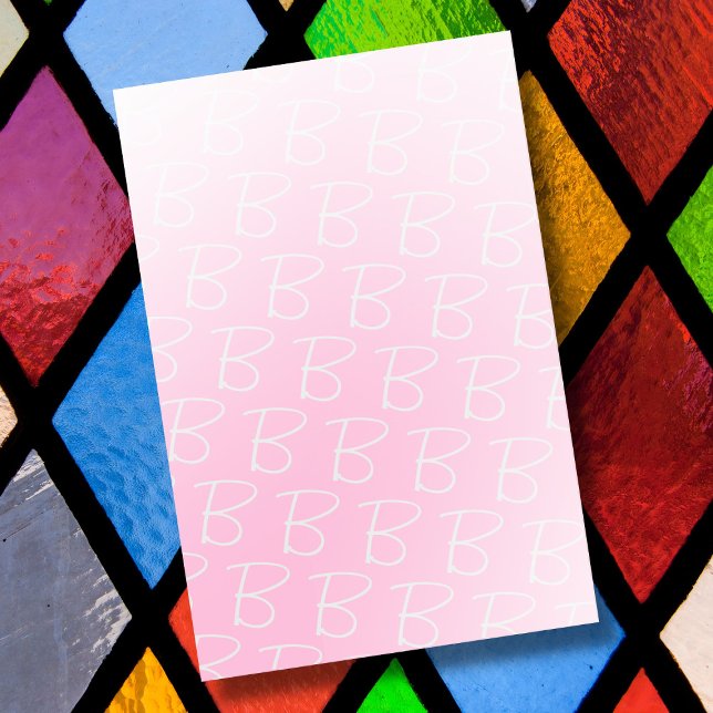 Monogram initial pastel pink gradient elegant chic post-it notes (Creator Uploaded)