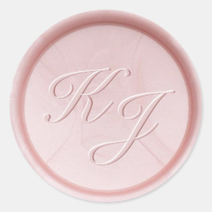 Monogram Initial Pearl Pink Wax Seal Sticker