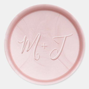 Monogram Initial Pearl Pink Wax Seal Sticker