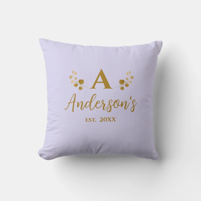 Monogram Initial Personalised Lavender Cushion (Front)