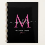 monogram initial personalised name yearly planner<br><div class="desc">Elegant Monogram initial and Script with personalised Name. This can be for Home, Office,  Professional Work,  Back to School and the details can be edited.</div>