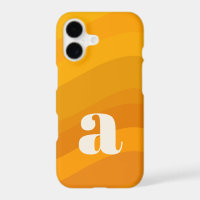 Monogram Initial Personalised Orange Wavy Stripes