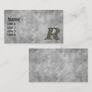 Monogram Initial R Hydrangea Flowers Business Card
