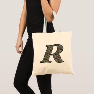 Monogram Initial R Hydrangea Flowers Tote Bag