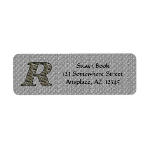 Monogram Initial R Hydrangea Return Address 