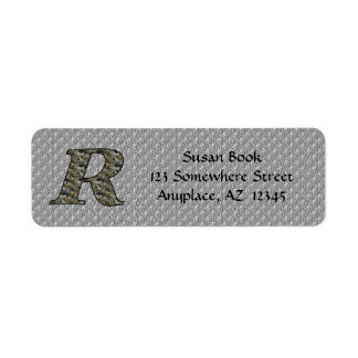 Monogram Initial R Hydrangea Return Address