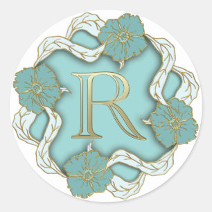monogram initial R stickers