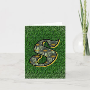 Monogram Initial S Daisies Art Personalised Note Card