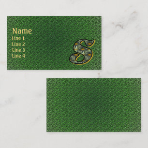 Monogram Initial S Daisies Floral Art Business Card