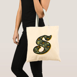 Monogram Initial S Daisies Floral Art Tote Bag