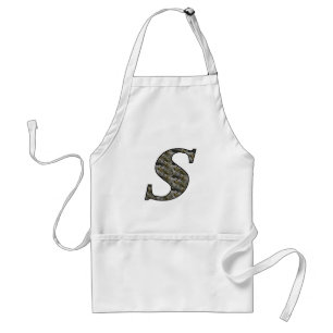 Monogram Initial S Hydrangea Flowers Standard Apron