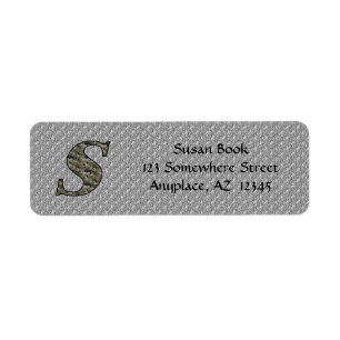 Monogram Initial S Hydrangea Return Address 