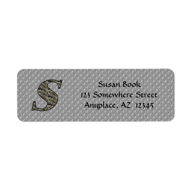 Monogram Initial S Hydrangea Return Address  (Front)