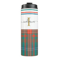 Monogram Initial Script Plaid Rustic