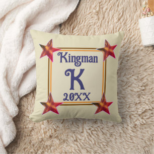 Monogram Initial Star Wedding New Home Keepsake Cushion