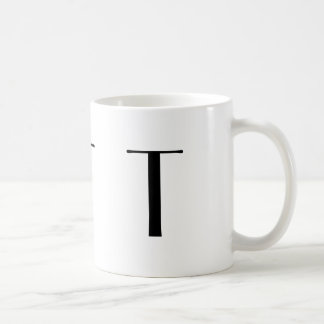 Monogram Initial T Black & White Modern Coffee Mug
